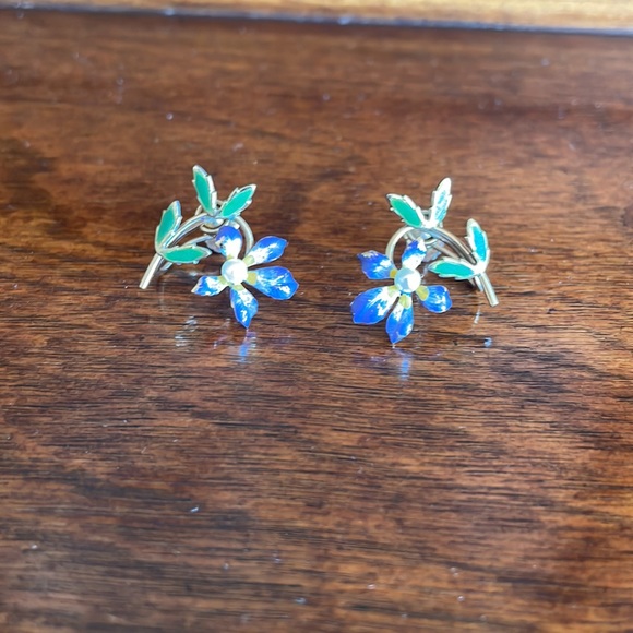 Krementz Earrings and brooch with pearls - Picture 3 of 7